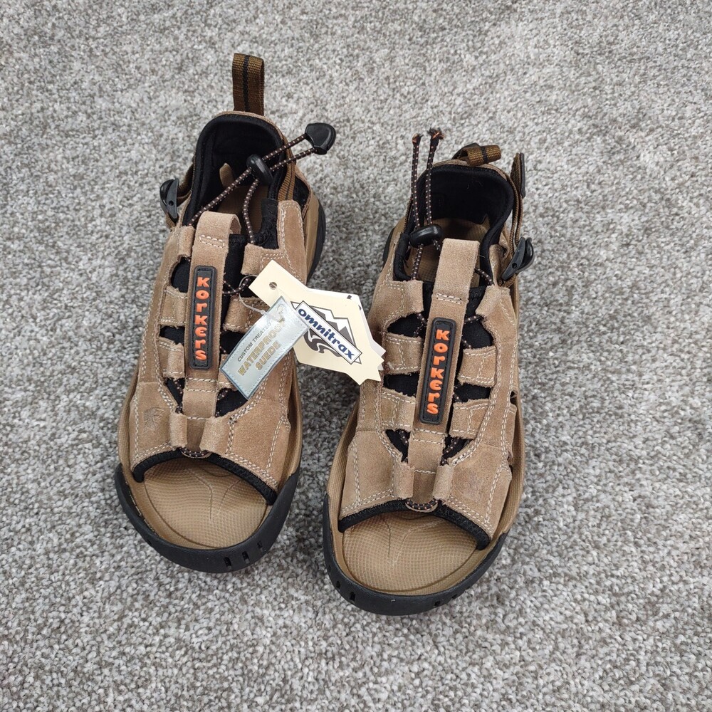 Korkers Omnitrax Sandals Mens 6 Tan Waterproof Suede Interchangeable Sole NWT